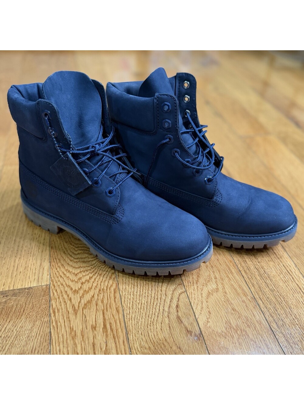 Timberland 6 Inch Premium Work Boots Men size  8 Waterproof Navy Blue A3698
